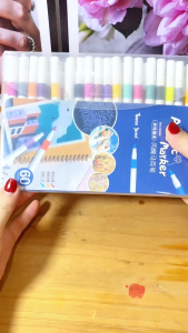 Hộp 60 Bút Màu Acrylic Marke Màu Sắc Tươi Sáng- Bút Lông Màu Vẽ Trên Nhiều Chất Liệu