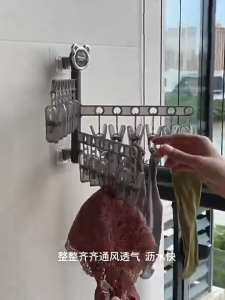 ที่หนีบผ้าพร้อมราวแขวน วัสดุพลาสติก ราวแขวนทรงสี่เหลี่ยม มี 2 ขนาดให้เลือก