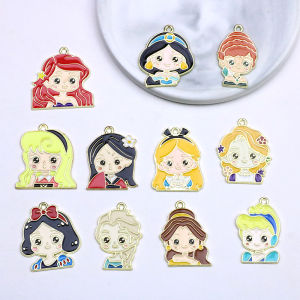 Handmade Material DIY Ornament Accessories Alloy Dripping Oil Cute Pretty Girl Princess DIY Earrings Keychain Pendant