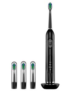 แปรงสีฟันไฟฟ้าสำหรับผู้ใหญ่ แปรงสีฟันไฟฟ้าโซนิคแบบชาร์จไฟได้พร้อมหัวแปรงสำรอง 4 หัว อายุการใช้งานแบตเตอรี่ยาวนาน 3 โหมด
