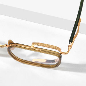 FONEX แว่นตาอะซิเตทกรอบแว่นตาไททาเนียมผู้ชายวินเทจย้อนยุคแว่นใสคุณภาพสูง E055แว่นสายตาตามสั่ง