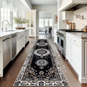 VIKAMA Vintage Oriental Floral Hallway Runner Rug Washable Anti‑slip Floor Mat For Corridor Entryway Indoor Home Decor
