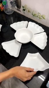 Bộ Bát Đĩa Hoa Mặt Trời Nhựa 7 Chi Tiết Giá Rẻ - Set Bát Đĩa Đẹp Thắp Hương Thờ Cúng Gia Tiên