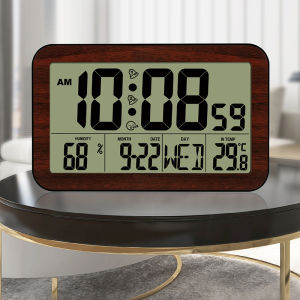 Modern Minimalist Living Room Electronic Clock Night Light Digital Tabletop Thermometer Hygrometer Alarm Clock Home Decor