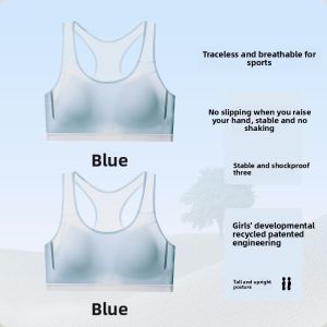 MiiOW | Sports Bra For Teenage Girls Shockproof Vest Middle School High School Students Two Stage Thin Underwear Nylon Cup No Steel Ring