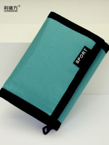 Durable Canvas Wallet for Students Trifold with Zipper