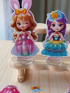 Quiet Buku Magnetis / Busy Book Putri Berdandan DIY Ganti Baju / Princess Change Makeup Stiker