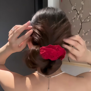 Large Red Lace Hairband for Women Chinese Zodiac Year Hair Ties Hair Bands Hair Accessories Korean Style Fresh out Fashion