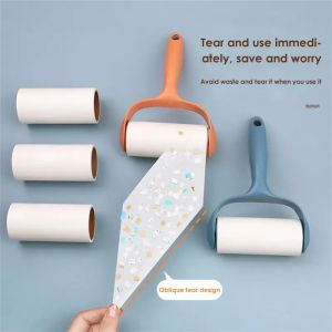 Tearable Roll Paper Sticky Roller Dust Wiper Pet Hair Clothes Carpet Tousle Remover Replaceable Cleaning Brush Accessories