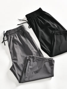 Ice Silk Elastic Waist Shorts Mens Casual Sports Quick Dry Breathable Summer Youth Fashion Straight Leg Length Seven Shorts