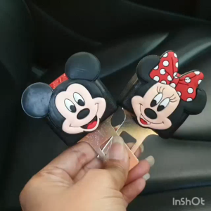 2pcs ornamen kartun Seat belt extender Mickey Mouse Minnie Colokan Safety Seat Belt