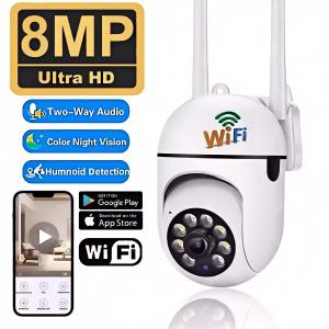 8MP Wifi IP Wireless Security Surveillance PTZ Camera 4X Zoom Cameras Tracking Two-way Audio HD Night Color Cam V360PRO APP