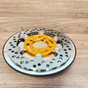 Đĩa rembo khoen inox 304 size 220mm lắp như zin 4 lỗ thông dụng lắp được mọi xe màu vàng