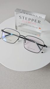 Stepper Eyewear SA-71066 F090 Size 55– Titanium Square Frames with German Engineering Sophistication