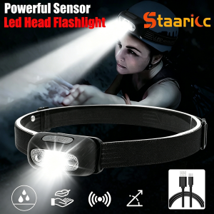 USB Rechargeable Headlamp Motion Sensor Bright LED Running Fishing Flash Head Lamp Headlight Infrared Sensor Light