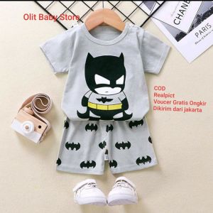 OLIT BAJU BABY IMPORT / BAJU BAYI SETELAN CELANA IMPORT / BAJU BAYI MOTIF BATMAN HERO TERHEBAT / BAJU BAYI 0-24 BULAN / BWJU ANAK LAKI-LAKI
