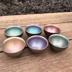 Jianzhan Sứ Trà Ly Bộ 6 Nguyên Bản Mỏ Men Retro Phong Cách Trung Hoa Gongfu Trà Dụng Cụ Pha Và Thưởng Thức Trà