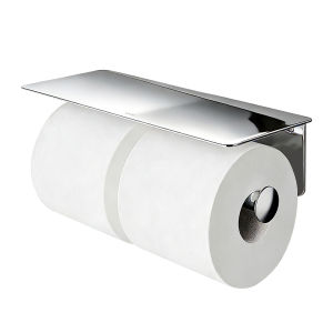 Wall-mounted Toilet Paper Holder with Shelf Stainless Steel Single/Double Roll