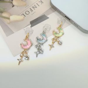 Type C Dust Plug Moon Tassel Pendant Suitable For IPhone Charging Port Dustproof Accessories Simple Earrings DIY Accessories