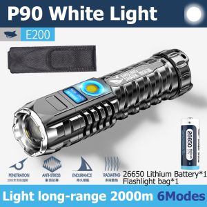 Super Bright Flashlight - Smilingshark E200 High Power LED Flashlight with Adjustable Focus and 6 Speed Dimming - USB Charging - Perfect for Outdoor Camping, Hiking, and Home Lighting