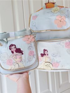 Shiny Sequin Princess Belle Style Childrens Backpack Multi-Purpose Girls School Bag  Theme Bookbag for Students