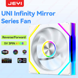 JEYI | JEYI 12CM ARGB PC Fans Hydro Bearing Fan Infinity Mirror 30dB(A) cooling fan 5V3pin PWM 800-2000RPM Forward/Reverse Blade Fan