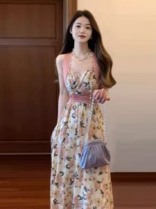 CHANGTONG | Đầm Hè Hoa Văn Phong Cách Retro Elegance