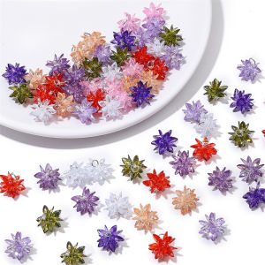 1Pc 12mm Handmade Colorful Zircon Snowflake Beads Charms Crystal Glass Beads for Fashion Earring Ring DIY Jewelry Making Supply