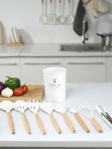 19Pcs Silicone Kitchen Utensils and Knives Set - Non-Stick Non-Toxic Food Safe High Temperature Resistance Spoon