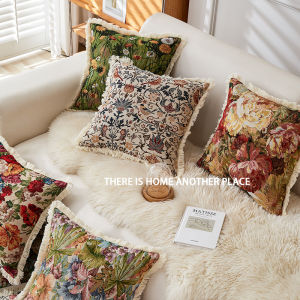 Retro American Country Cotton Linen Jacquard Cushion