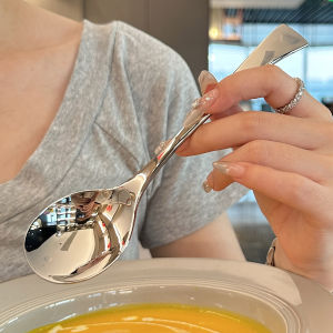 round Head Soup Spoon 316 Stainless Steel Dinner Spoon Main Course Soup Spoon Household Use Elegant Experience