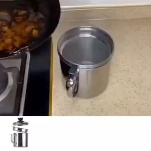 Saringan Minyak Goreng 1200 ML Oil Pot Stainless Gelas Tempat Wadah