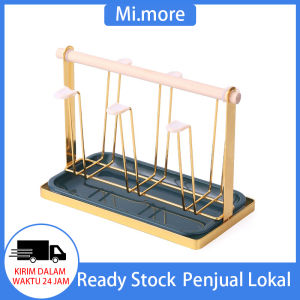 Mi.more Rak Organizer Gelas 6Cups Dengan Piring Berkualitas Premium Anti Karat Rak Dapur