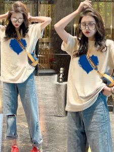 Korean Style Pure Cotton Short Sleeve T-Shirt Womens Summer New Loose Mid-Length round Neck Half Sleeve Body Shirt Top