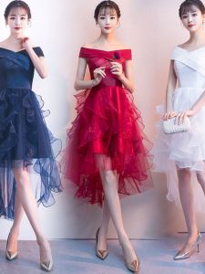 Elegant Short French Style Wedding Dress One Shoulder Dress for Women Maid of Honor Outfit Party Hostess Versatile Wear