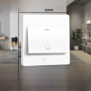 Bull Vintage Wired Doorbell Switch Access Control Exit Button Home Use Resettable Electric Bell Doorbell Button Ivory White Color