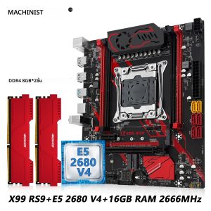MACHINIST X99 RS9 เมนบอร์ดLGA 2011-3 Intel Xeon E5 2680 V4 CPUและDDR4 16GB RAMชุดเสริมสี่ช่องหน่วยความจําUSB3.0