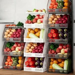 Kitchen Basket Storage Rack Fruit Tray Organizer Hanging Storage Fruit Basket Food Organizer Wall Mounted Storage Rack Fruit Display Stand Snacks Organizer Kitchen Counter Organizer for Kitchen Home Countertop Storage