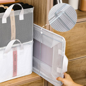 C.B.【Ready in Stock】 Steel Frame Storage Box Folding Clothes Sorting Box Bedroom Portable Pants Storage Box 1Pc