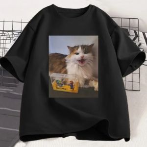 Forsaken Skin 007n7 Love Cat T Shirt Women Game Cosplay Funny Graphic Sleeve Round Neck Harajuku Sleeve Aesthetic Clothes