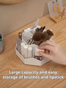 Rotating Makeup Holder with Base 360° Rotation Large Capacity Desktop Stationery Cosmetic Organizer Stand/Fireheart Warrior