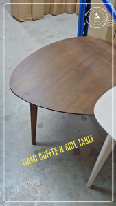 Side Table Solid Wood Table Top / Tea Table Walnut / Living Room Table Flexidesignx ITAMI