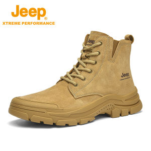 Jeep | รองเท้าปีนเขาแบบกันลื่นสำหรับกลางแจ้ง รองเท้าบู๊ตมาร์ตินสูงสำหรับกลางแจ้งสำหรับผู้ชายและผู้หญิง รองเท้าเดินป่าแบบระบายอากาศได้ดี รองเท้ากีฬาสำหรับเดินป่าแบบกันลื่น