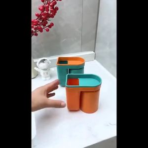 [Loveme258]Toothbrush Holder Set/Toothpaste Dispenser/Wall Mount/Water cup牙刷杯套装