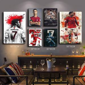 Football Player Cristiano Ronaldo Classic Vintage Posters Vintage Room Home Bar Cafe Decor Nordic Home Decor