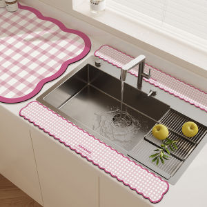 Kitchen Draining Mat Washbasin Countertop Absorbent Mat Long Strip Colored Splash-Proof Mat Bathroom Quick-Drying Table Mat
