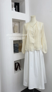ZANZEN Korean Style Women Loose Lace Long Sleeve Shirt Blouse Top Baju Baju Wanita Lengan Panjang