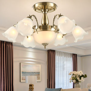 American Style Simple Large Atmosphere Ceiling Light Home Living Room Chandelier European Country Iron Art Restaurant Bedroom Vintage Lamps