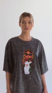 Áo Thun Cotton Nữ Mùa Hè Dáng Rộng Cổ Tròn Tay Ngắn Thời Trang Vintage Mềm Mại Thoải Mái Đồ Thể Thao Màu Trơn Áo Thun Đã Qua Xử Lý