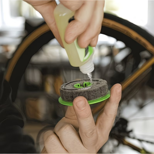 1-Pack Bicycle Chain Maintenance Tool Set Portable Roller Lubricator Cleaner | Comes with Roller Aluminum Case & 1 Felt Pads